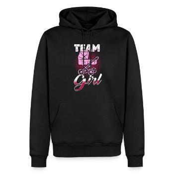 Equipe Fille Grossesse Fille Fille Naissance - Sweat à capuche Premium bio Homme - noir - Devant - Nico (187cm)