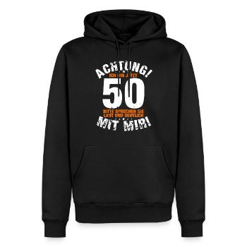 50.Geburtstag Ü50 Lustiger Spruch - Männer Premium Bio Hoodie - Schwarz - Vorne - Nico (187cm)