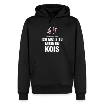Lasst mich durch ich muss zu meinen Kois Koi Teich - Männer Premium Bio Hoodie - Schwarz - Vorne - Nico (187cm)