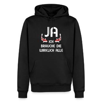 Koi Liebhaber Kois Karpfen Teich Geschenk Japan - Männer Premium Bio Hoodie - Schwarz - Vorne - Nico (187cm)