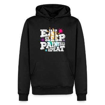 Eat Sleep Paintball Repeat - Männer Premium Bio Hoodie - Schwarz - Vorne - Nico (187cm)