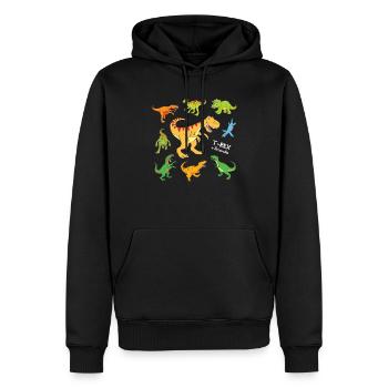 T-Rex and friends Dinosaurier - Männer Premium Bio Hoodie - Schwarz - Vorne - Nico (187cm)