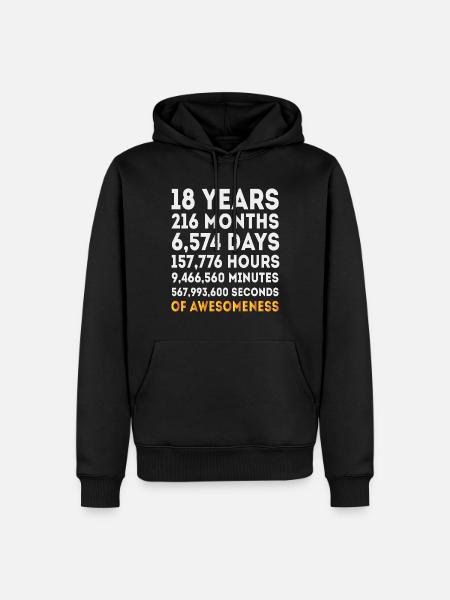 18 års fødselsdagsgave, 18 år gammel fødselsdagsbarn pige - Herre Premium økologisk hoodie - sort