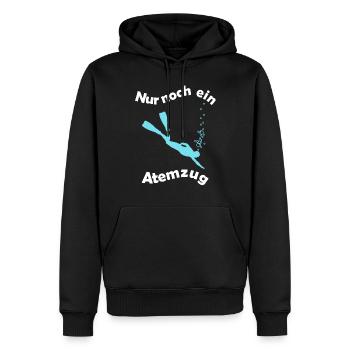 Nur noch ein Atemzug Apnoetaucher - Männer Premium Bio Hoodie - Schwarz - Vorne - Nico (187cm)