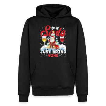 Weihnachten - Dear Santa - Männer Premium Bio Hoodie - Schwarz - Vorne - Nico (187cm)