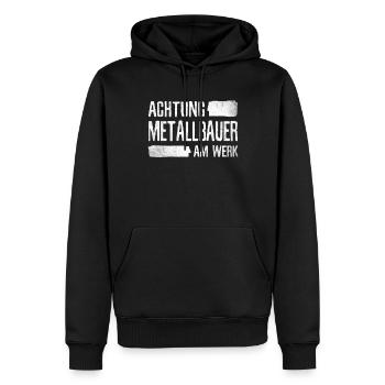 Achtung Metallbauer Handwerker Schweißer Metallbau - Männer Premium Bio Hoodie - Schwarz - Vorne - Nico (187cm)