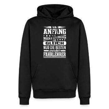 Bester Fahrlehrer Führerschein Fahrschule - Männer Premium Bio Hoodie - Schwarz - Vorne - Nico (187cm)