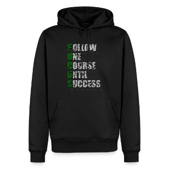 Follow One Course Until Success - Men’s Premium Organic Hoodie - black - Front - Nico (187cm)
