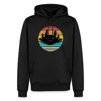 Retro Axolotl Lustiges Design für Kinder Mama Papa - Männer Premium Bio Hoodie - Schwarz - Vorne - Nico (187cm)