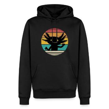 Axolotl Retro Amphibien Art Geschenk Kinder Teens - Männer Premium Bio Hoodie - Schwarz - Vorne - Nico (187cm)
