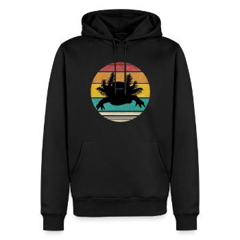 Axolotl Geschenk Retro Ambystoma Tierschutz Logo - Männer Premium Bio Hoodie - Schwarz - Vorne - Nico (187cm)