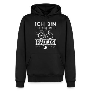 Selten Radlos Fahrrad Fahrradfahrer - Männer Premium Bio Hoodie - Schwarz - Vorne - Nico (187cm)