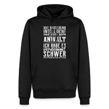 Anwalt Juristen Jurist Lustig Rechtsanwalt - Männer Premium Bio Hoodie - Schwarz - Vorne - Nico (187cm)