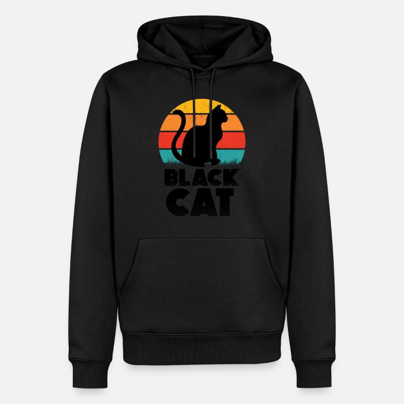 Black Cat - Sweat à capuche Premium bio Homme - noir