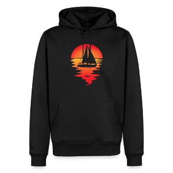 Voilier Sunset Sailor Voilier - Sweat à capuche Premium bio Homme - noir - Devant - Nico (187cm)