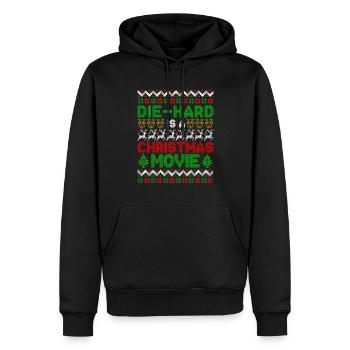 Le dur est le film de Noël moche Pyjama de Noël - Sweat à capuche Premium bio Homme - noir - Devant - Nico (187cm)