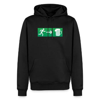 Bière de sortie de secours - Sweat à capuche Premium bio Homme - noir - Devant - Nico (187cm)