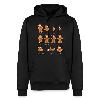 Gingerbread Man Breaks Math Nerd Christmas Xmas - Men’s Premium Organic Hoodie - black - Front - Nico (187cm)