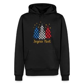 Joyeux Noël Weihnachtsbäume mit französischen Farben - Männer Premium Bio Hoodie - Schwarz - Vorne - Nico (187cm)