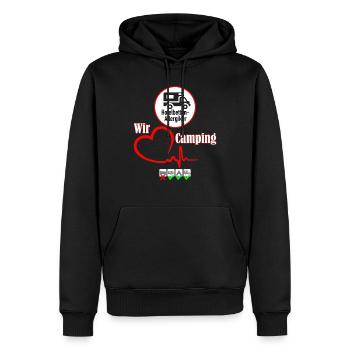 Wir lieben Camping - Männer Premium Bio Hoodie - Schwarz - Vorne - Nico (187cm)