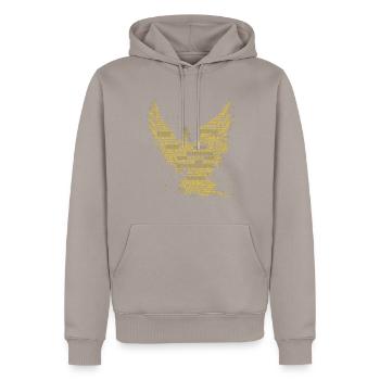 PHOENIX: Conception d’art de mots! Créatures mythiques, mythologie - Sweat à capuche Premium bio Homme - taupe - Devant - Nico (187cm)