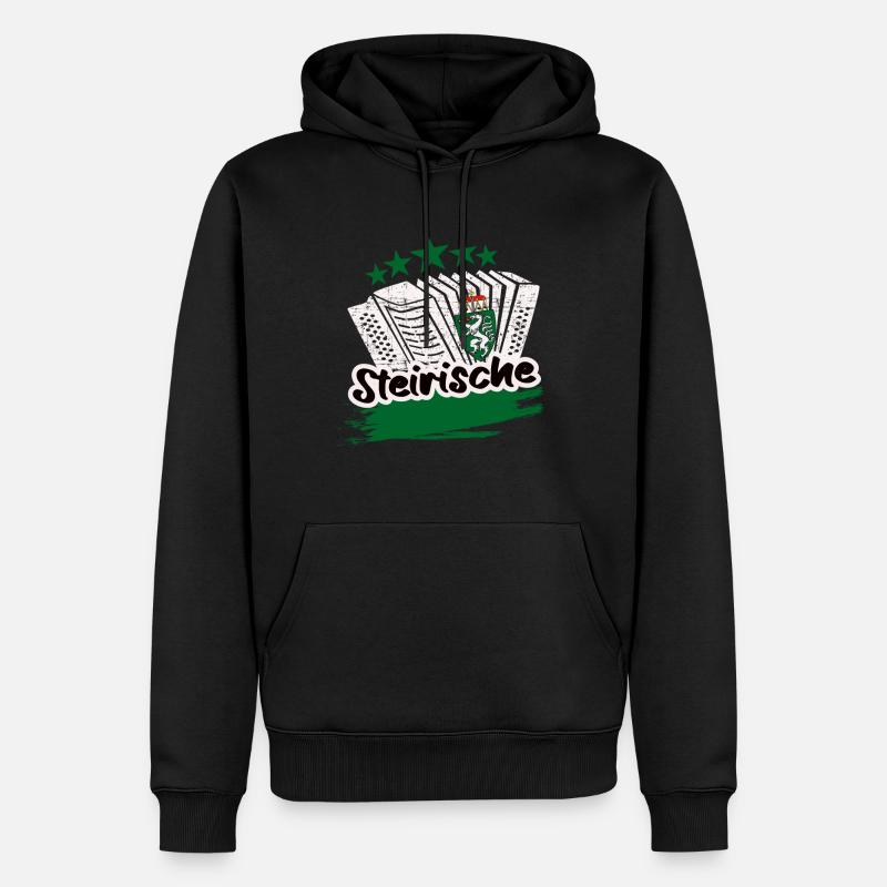 Steirische Harmonika - Männer Premium Bio Hoodie - Schwarz