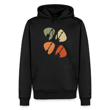 Guitariste Guitariste Guitariste Guitariste Vintage - Sweat à capuche Premium bio Homme - noir - Devant - Nico (187cm)