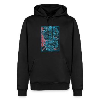 Dragon japonais Cherry Blossoms Sakura Dragon - Sweat à capuche Premium bio Homme - noir - Devant - Nico (187cm)