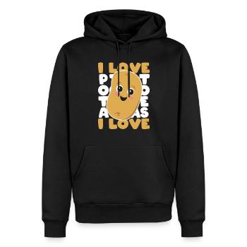 J’adore les pommes de terre Pommes de terre Pommes de terre Cadeau - Sweat à capuche Premium bio Homme - noir - Devant - Nico (187cm)