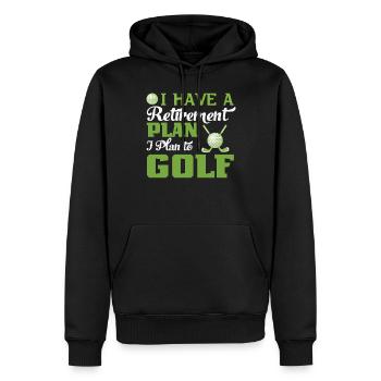 Ich habe einen Altersvorsorgeplan Ich plane, Golf zu spielen - Männer Premium Bio Hoodie - Schwarz - Vorne - Nico (187cm)