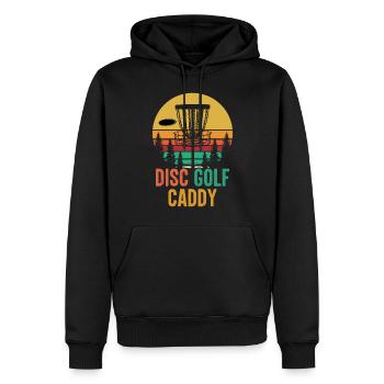 Disc Golf Caddy Golf Liebhaber Golfer Retro Vintage - Männer Premium Bio Hoodie - Schwarz - Vorne - Nico (187cm)