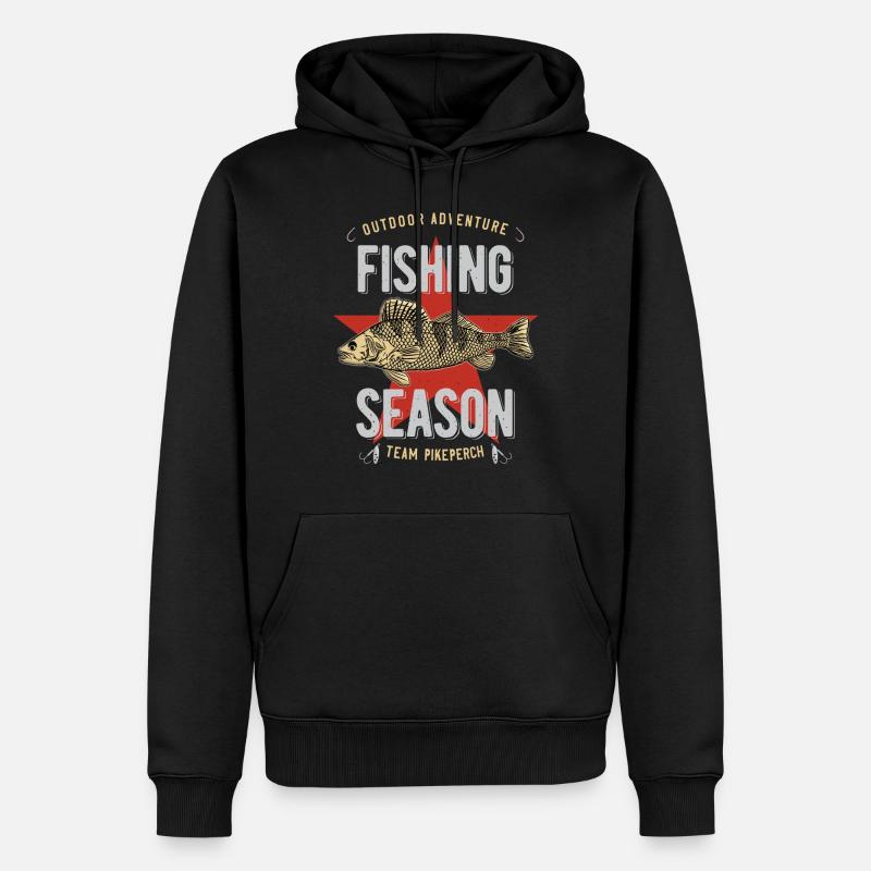 Zander Pikeperch - Männer Premium Bio Hoodie - Schwarz