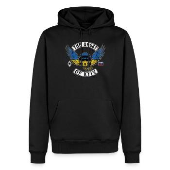 Geist von Kiew ukrainische Flagge Ukraine stark - Männer Premium Bio Hoodie - Schwarz - Vorne - Nico (187cm)