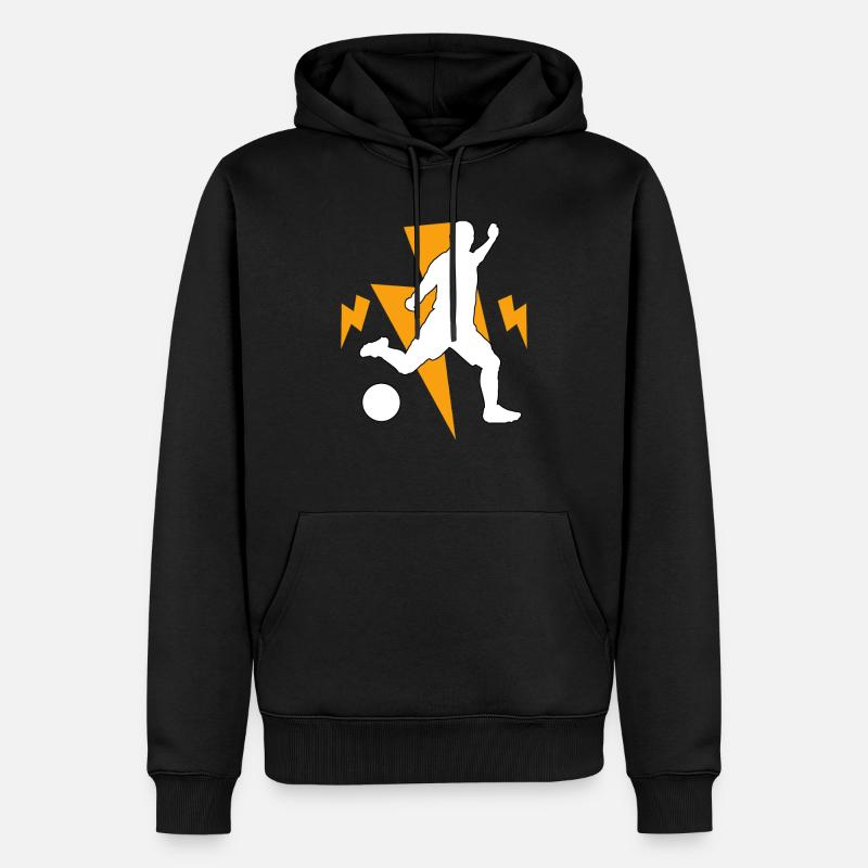 Fußball - Männer Premium Bio Hoodie - Schwarz