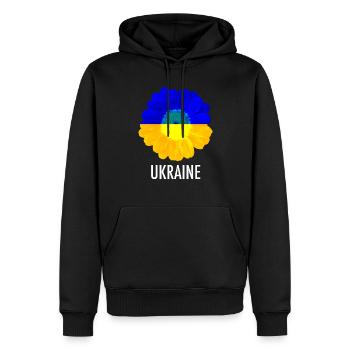 UKRAINE - Sweat à capuche Premium bio Homme - noir - Devant - Nico (187cm)