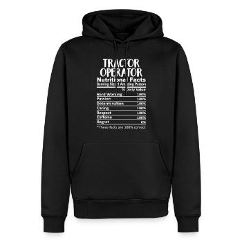 Appréciation du conducteur de tracteur agriculteur - Sweat à capuche Premium bio Homme - noir - Devant - Nico (187cm)
