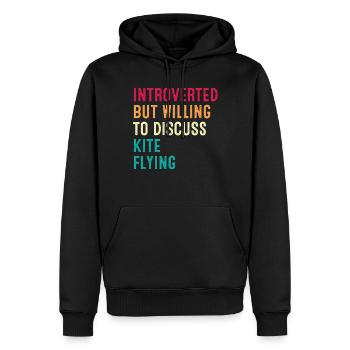 Introverti mais prêt à discuter du cerf-volant - Sweat à capuche Premium bio Homme - noir - Devant - Nico (187cm)