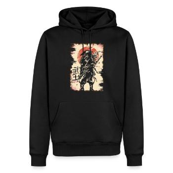 Japanese Samurai Warrior with Samurai and Ronin - Men’s Premium Organic Hoodie - black - Front - Nico (187cm)