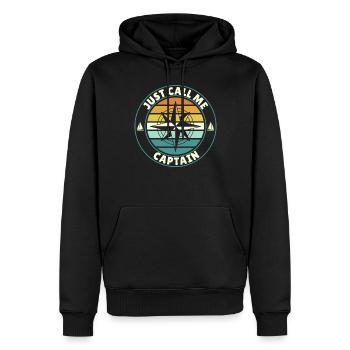 Just call me Captain Segler und Kapitän Spruch - Männer Premium Bio Hoodie - Schwarz - Vorne - Nico (187cm)