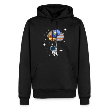 Astronaut Ballons Planeten Sterne Fliegen Nerd - Männer Premium Bio Hoodie - Schwarz - Vorne - Nico (187cm)