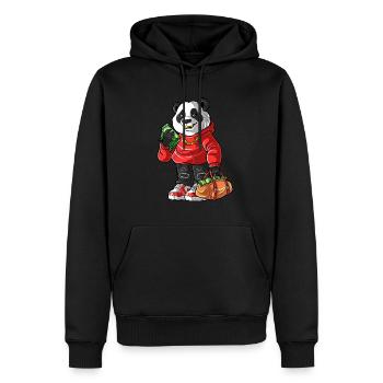 Crazy Rich Hip Hop Panda - Men’s Premium Organic Hoodie - black - Front - Nico (187cm)