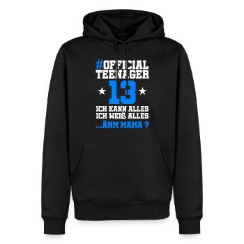 13 Geburtstag Jungen 13 Jahre Junge Mädchen Jungs - Männer Premium Bio Hoodie - Schwarz - Vorne - Nico (187cm)