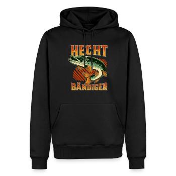 Hechte Angeln "Hecht Bändiger" für Hecht Angler - Männer Premium Bio Hoodie - Schwarz - Vorne - Nico (187cm)