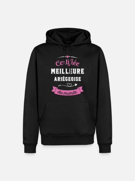 Certifiée ariégeoise du monde - Sweat à capuche Premium bio Homme - noir