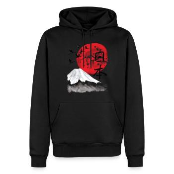 Japan japanische Kunst Vintage Streetwear - Männer Premium Bio Hoodie - Schwarz - Vorne - Nico (187cm)