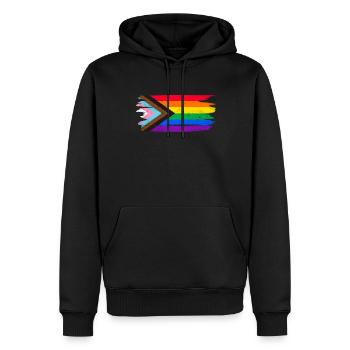 Drapeau LGBT Gay Pride LGBTQ - Sweat à capuche Premium bio Homme - noir - Devant - Nico (187cm)