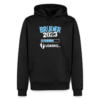 Werdender Bruder 2023 Loading Nachwuchs - Männer Premium Bio Hoodie - Schwarz - Vorne - Nico (187cm)