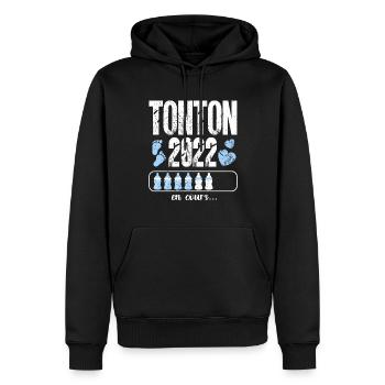 futur tonton annonce grossesse - Sweat à capuche Premium bio Homme - noir - Devant - Nico (187cm)