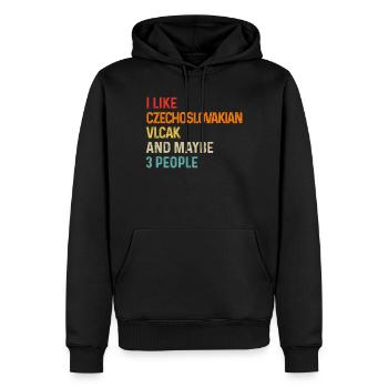 J’aime le Vlcak tchécoslovaque et peut-être 3 personnes - Sweat à capuche Premium bio Homme - noir - Devant - Nico (187cm)