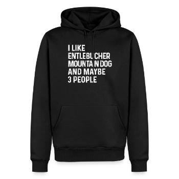 J'aime le chien de montagne d'Entlebucher et peut-être 3 - Sweat à capuche Premium bio Homme - noir - Devant - Nico (187cm)